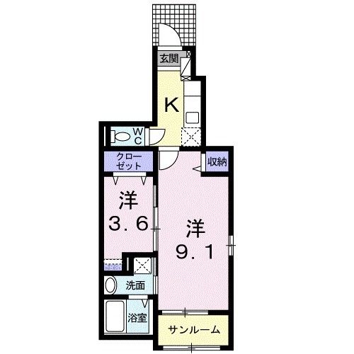 南さつま市加世田村原のアパートの間取り