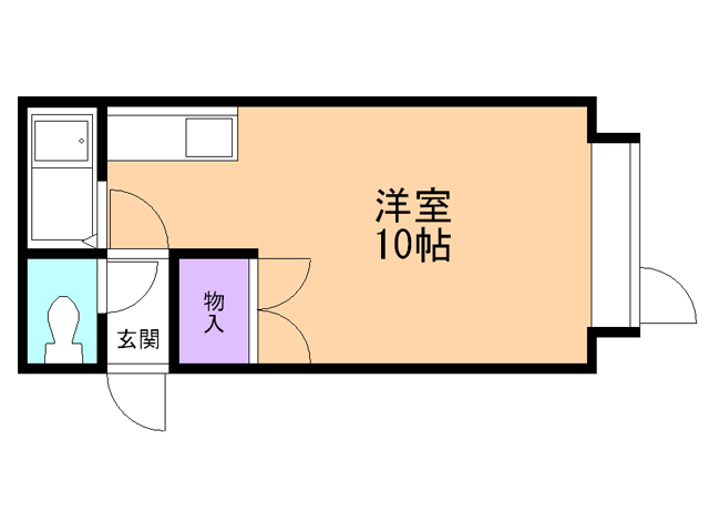 函館市白鳥町のアパートの間取り