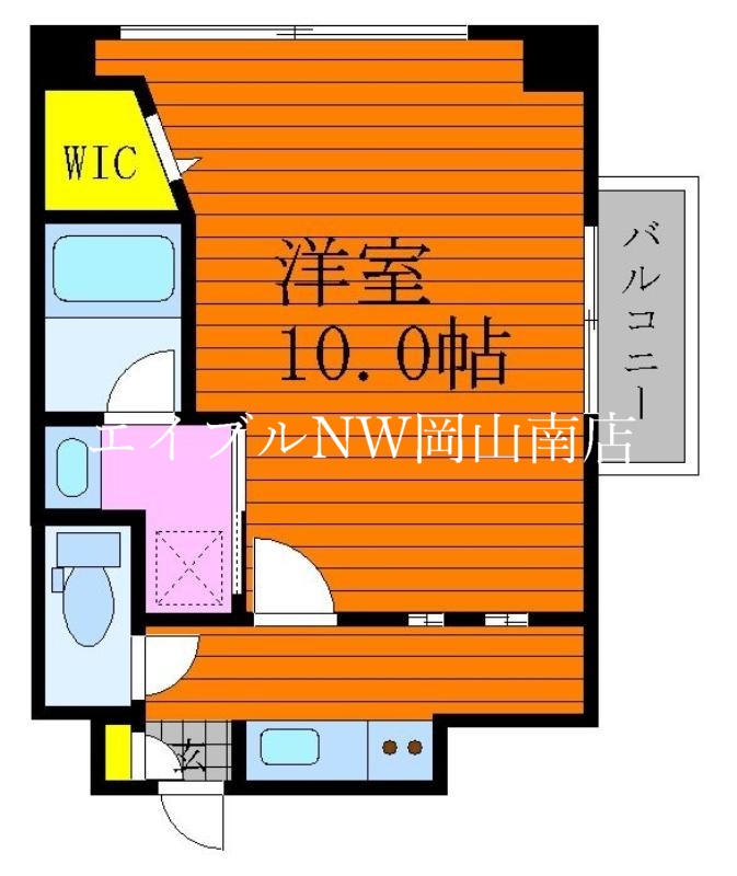 岡山市北区下石井のマンションの間取り