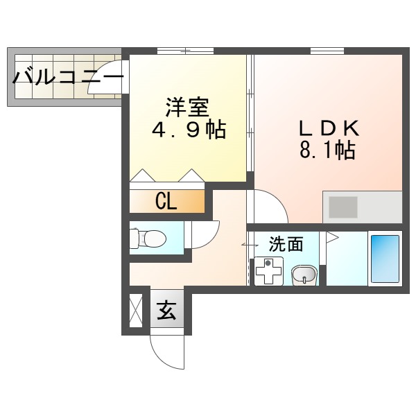 フジパレス吉田ＷＥＳＴの間取り