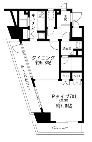 千代田区九段南のマンションの間取り