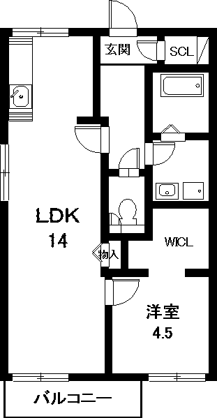 名古屋市中川区中郷のアパートの間取り