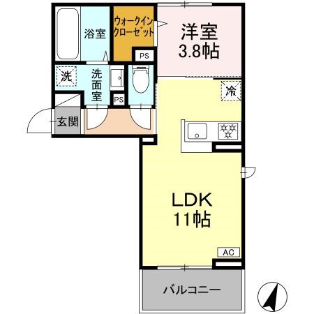 小諸市大字和田のアパートの間取り