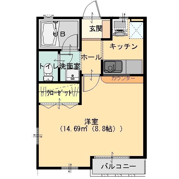 グレイスコート朝倉Ｂ棟の間取り