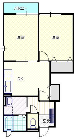 阿賀野市若葉町のアパートの間取り