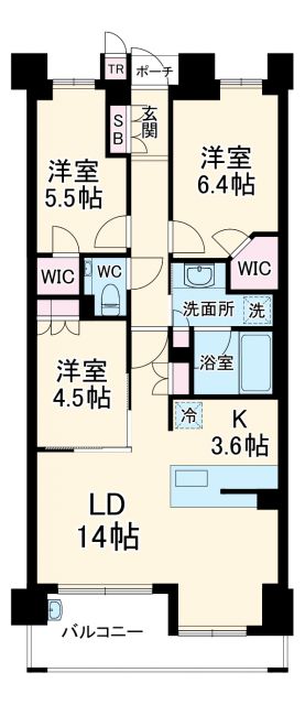 パークシュロス芦屋の間取り