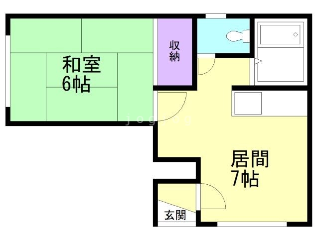 【札幌市北区新川二条のアパートの間取り】