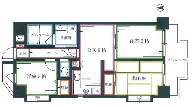 中野区新井のマンションの間取り