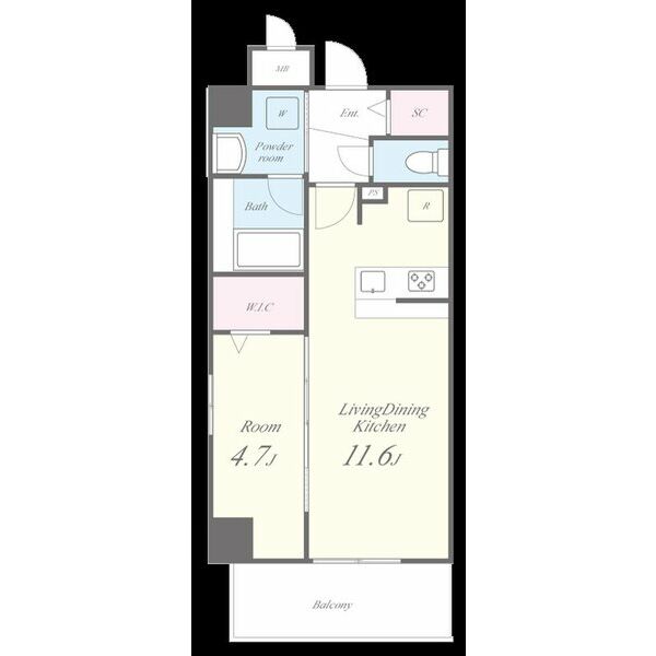 堺市堺区向陵東町のマンションの間取り