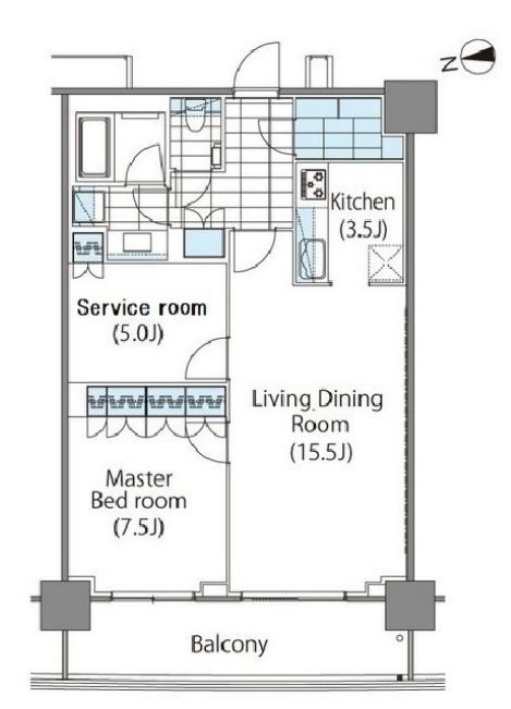 新宿区新宿のマンションの間取り