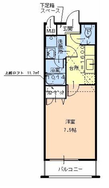 大阪狭山市池尻中のアパートの間取り