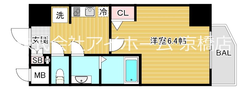 【大阪市都島区中野町のマンションの間取り】