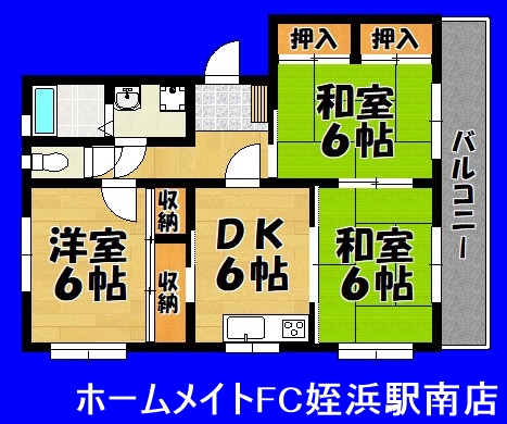 福岡市西区内浜のマンションの間取り