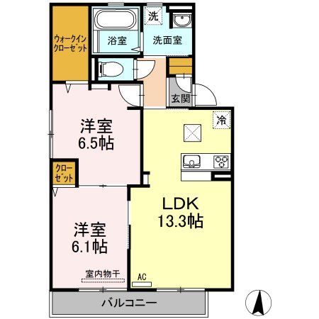 Ｄ-roomサンラビール多布施の間取り