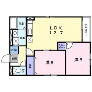 札幌市北区新琴似十二条のアパートの間取り