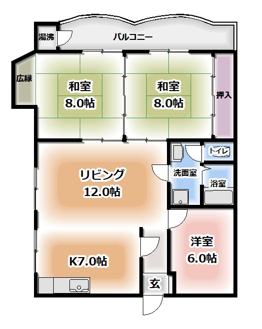 香里ニューハイツNo.3の間取り