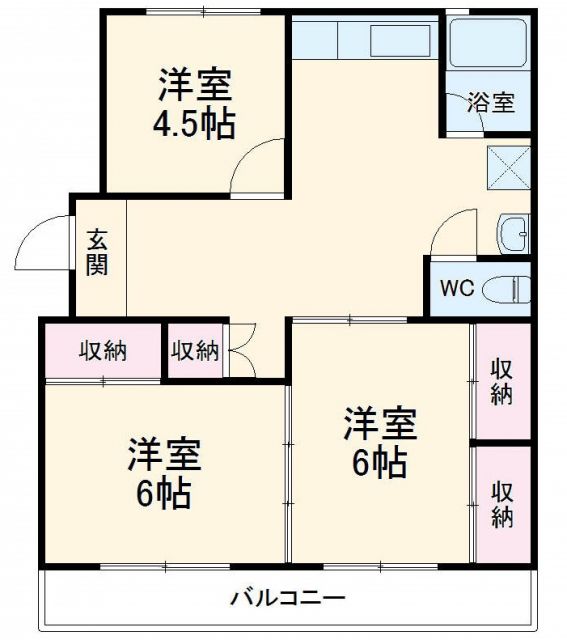 豊橋市大岩町のマンションの間取り