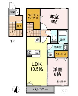 尾道市向島町のアパートの間取り