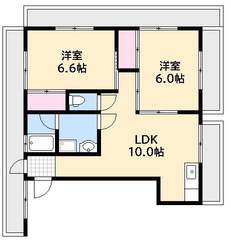 【広島市西区観音本町のマンションの間取り】