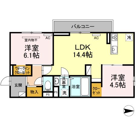 ブランネージュ中川　C棟の間取り