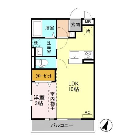 新潟市東区逢谷内のアパートの間取り