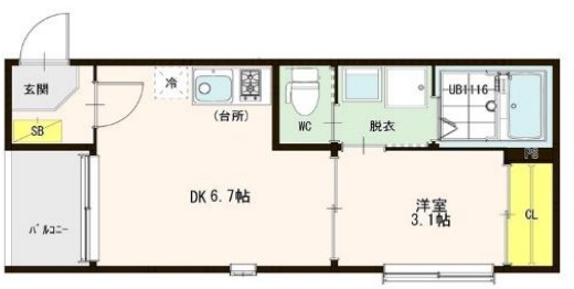 京都市伏見区深草向川原町のアパートの間取り