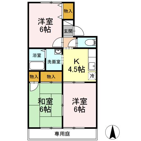 セジュールふじい　C棟の間取り