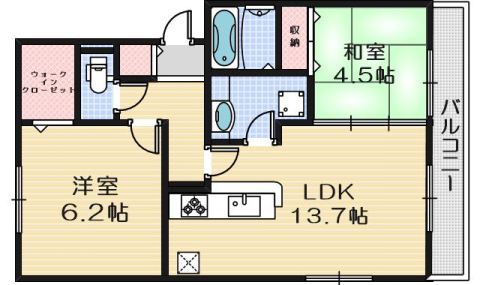 グリュック　ヒューゲルの間取り