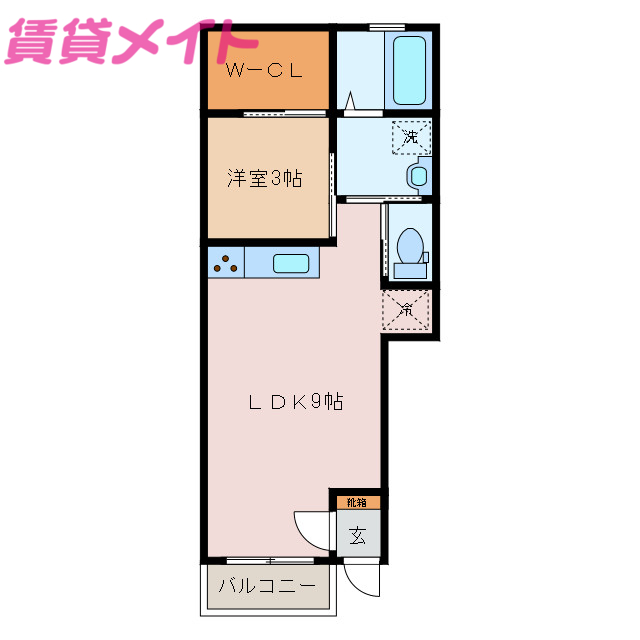 四日市市富田一色町のアパートの間取り