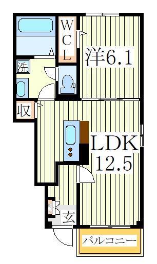 柏市南逆井のアパートの間取り