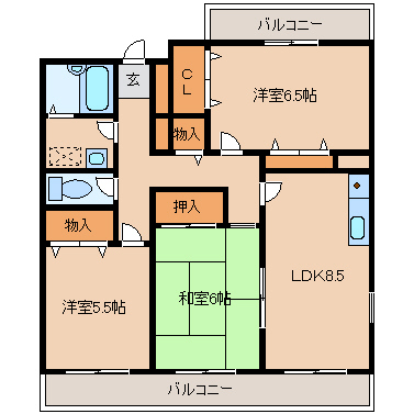 ホリディ志免の間取り