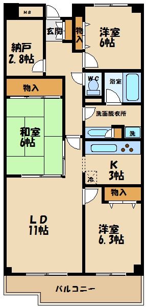 T s garden府中（旧ゼルコバコーポラス）の間取り