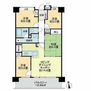 岐阜市福住町のマンションの間取り