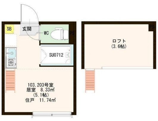東京都中野区南台４（アパート）の賃貸物件の間取り