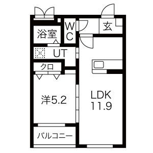 愛知県名古屋市守山区市場（マンション）の賃貸物件の間取り
