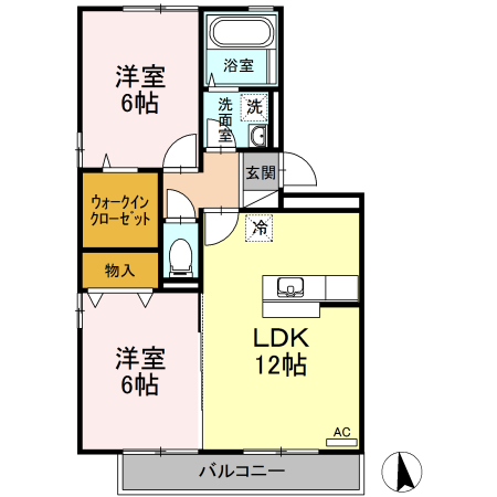 ジュネス針田　Ａ棟の間取り
