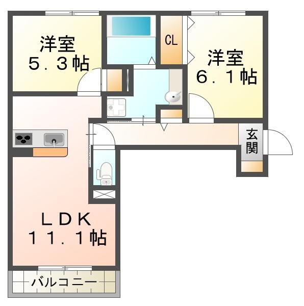 ワンウェーブ霞ヶ丘の間取り