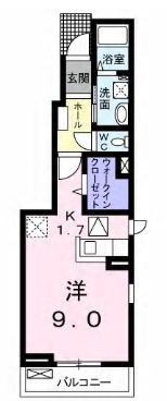 徳島市北島田町のアパートの間取り