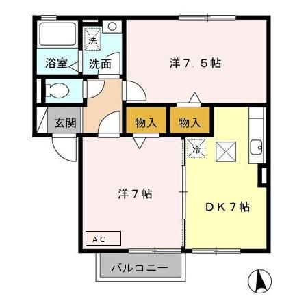 伊賀市平野城北町のアパートの間取り