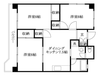 松山市道後姫塚のマンションの間取り