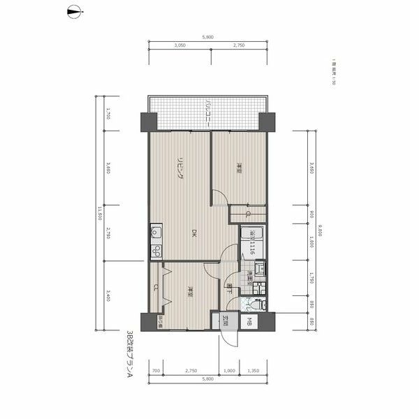 名古屋市熱田区二番のマンションの間取り