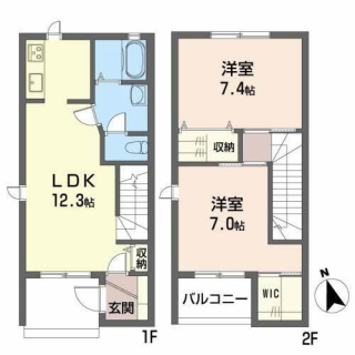 松山市和気町のアパートの間取り