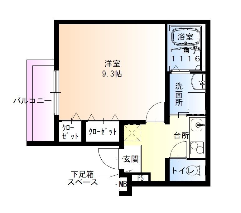 尼崎市東大物町のアパートの間取り