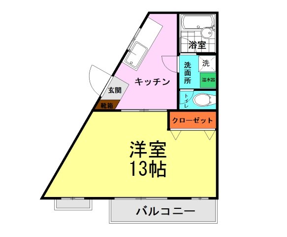 熊本市東区新生のマンションの間取り