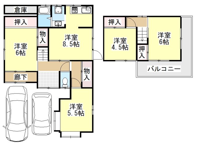 奈良県香芝市穴虫（一戸建）の賃貸物件の間取り