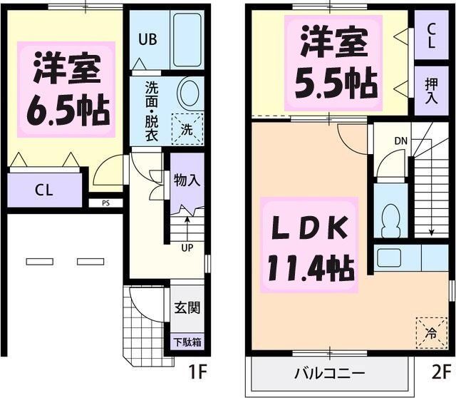 熊谷市小八林のアパートの間取り