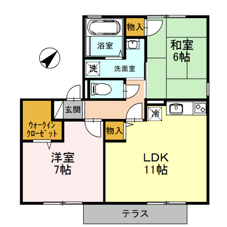 高石市取石のアパートの間取り