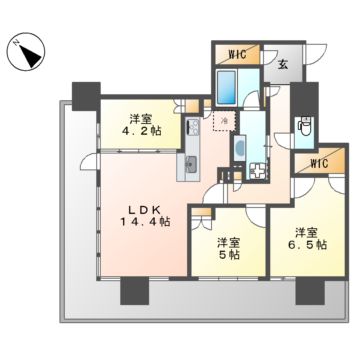 名古屋市中村区名駅南のマンションの間取り