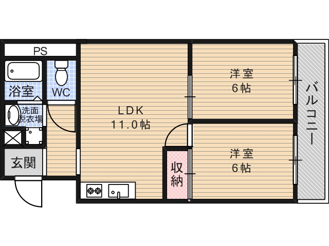 第2大和コーポの間取り