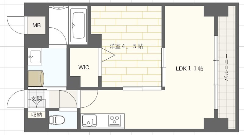 神戸市兵庫区駅南通のマンションの間取り